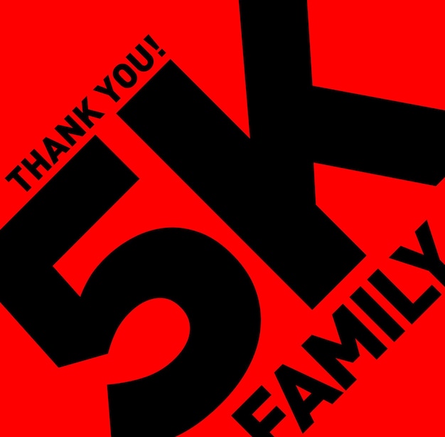 Vector thank you 5k family 5k followers thanks