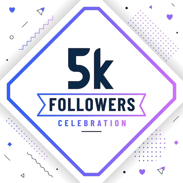 Thank you 5K followers 5000 followers celebration modern colorful design