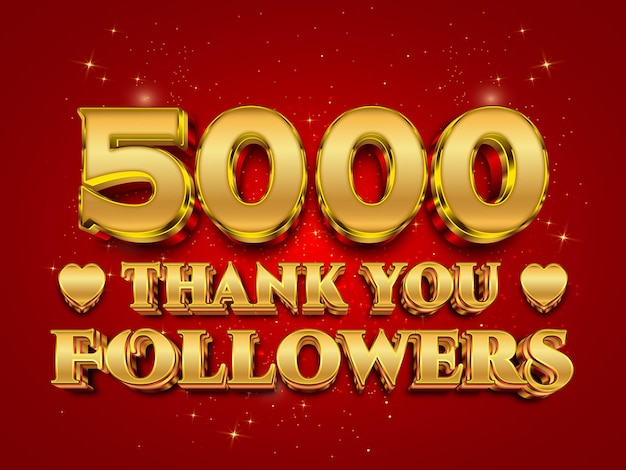 Thank you 5k followers social media followers celebration vector