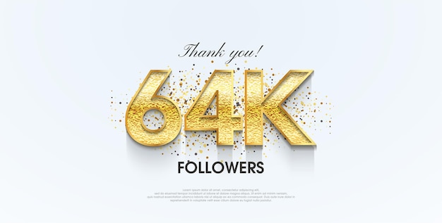 Vettore grazie 64k follower celebrazione per i social media post poster banner