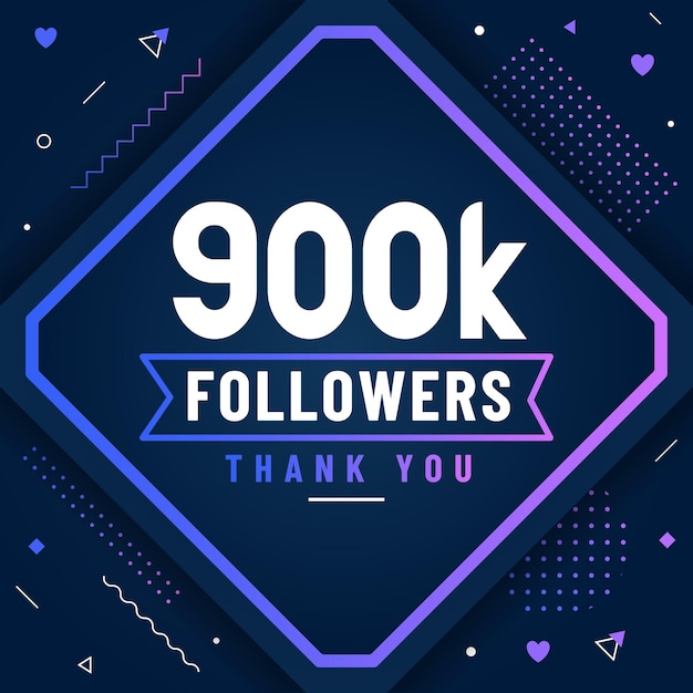 Thank you 900K followers 900000 followers celebration modern colorful design