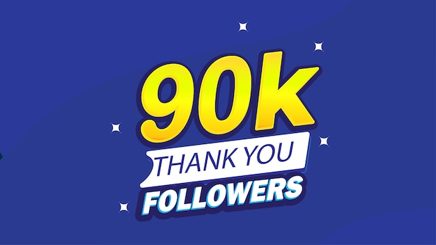 90k 추종자를 위해 컨페티와 함께 소셜 미디어 포스트 디자인을 즐겁게 축하합니다.