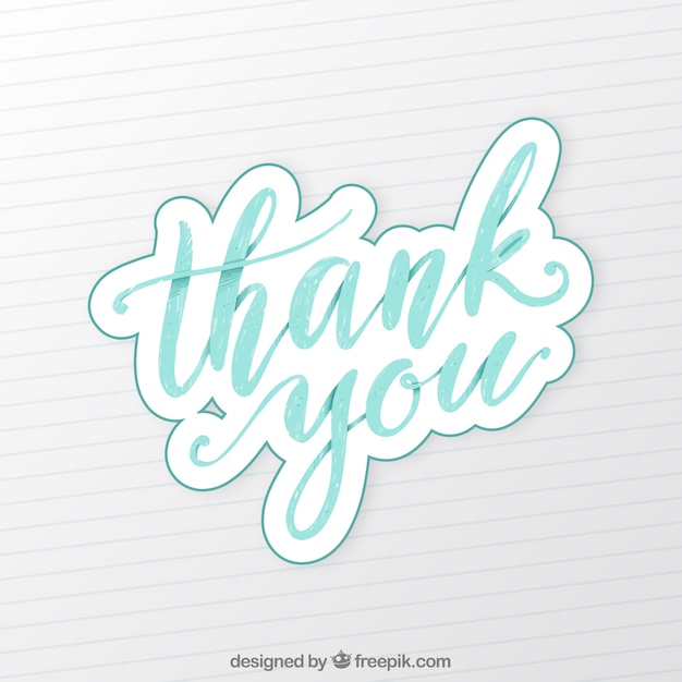 Vector thank you background with lettering