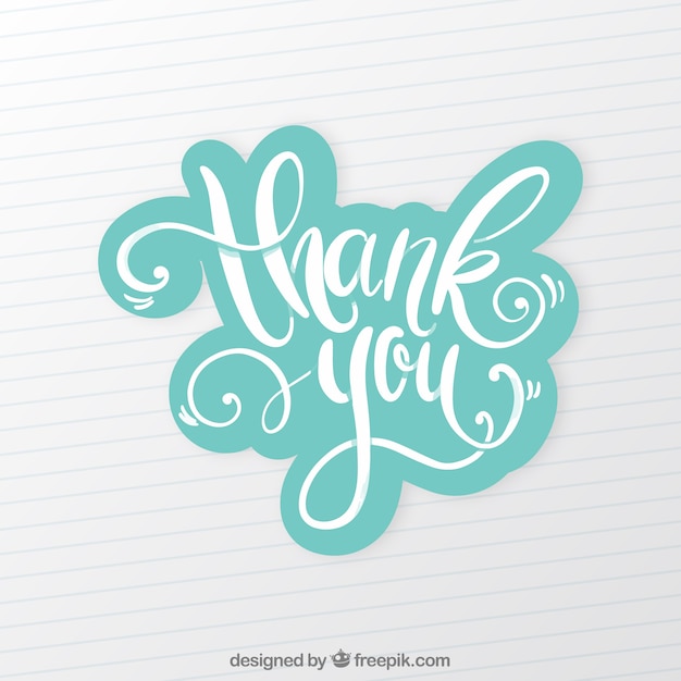 Vector thank you background with lettering