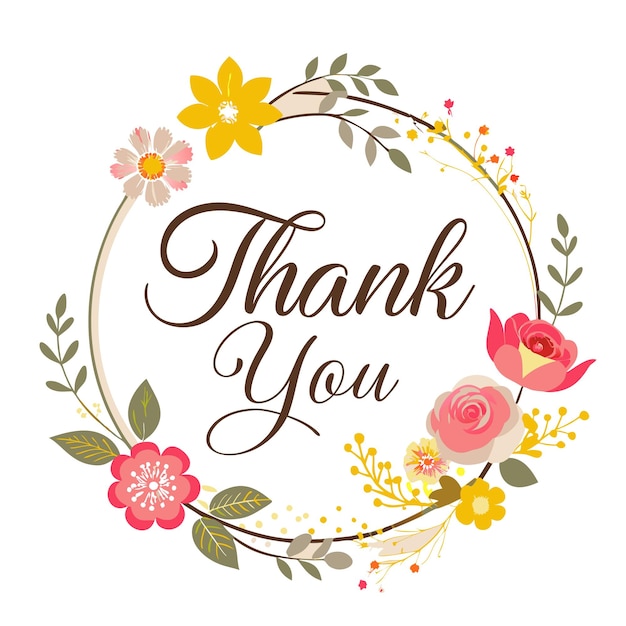thank you caligraphic vector illustration concept
