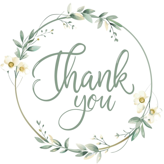 thank you caligraphic vector illustration concept