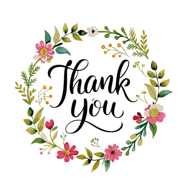 thank you caligraphic vector illustration concept