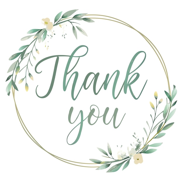 thank you caligraphic vector illustration concept