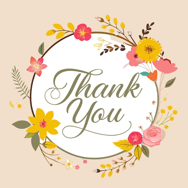 thank you caligraphic vector illustration concept