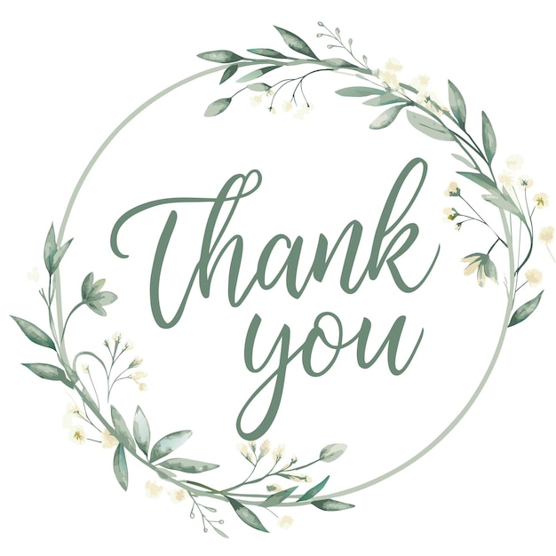 thank you caligraphic vector illustration concept