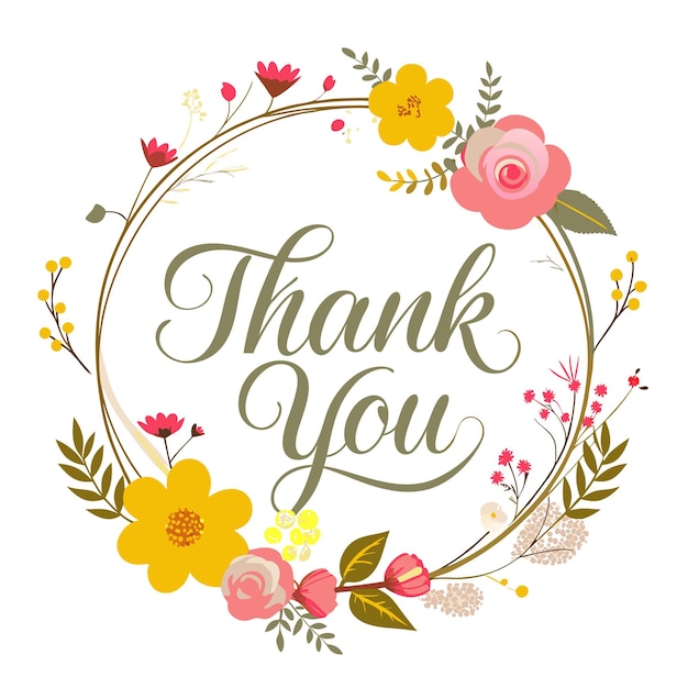 thank you caligraphic vector illustration concept