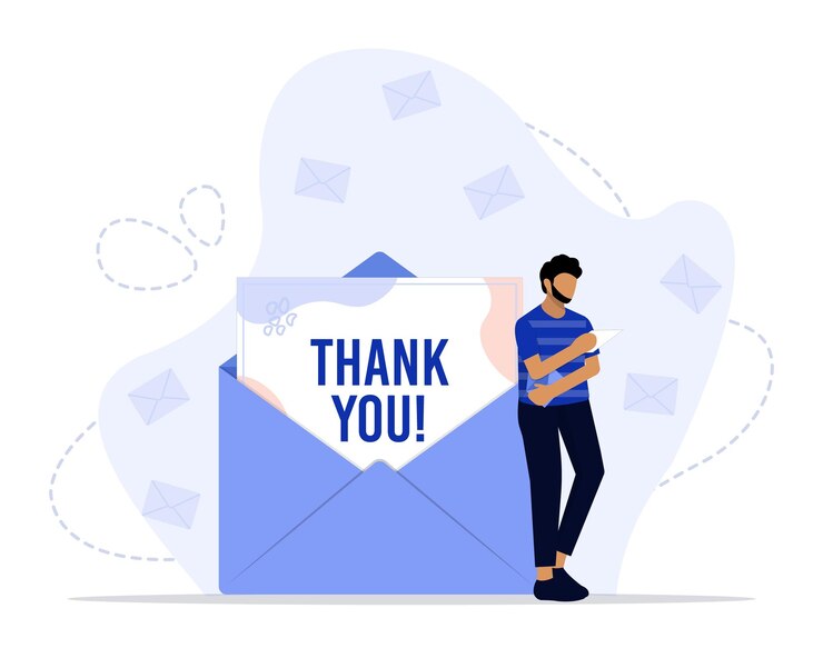 वेक्टर thank you card concept illustration