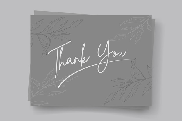 Vector thank you card design on a flower theme