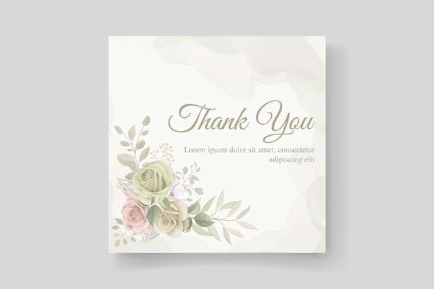 Thank you card design on a flower theme