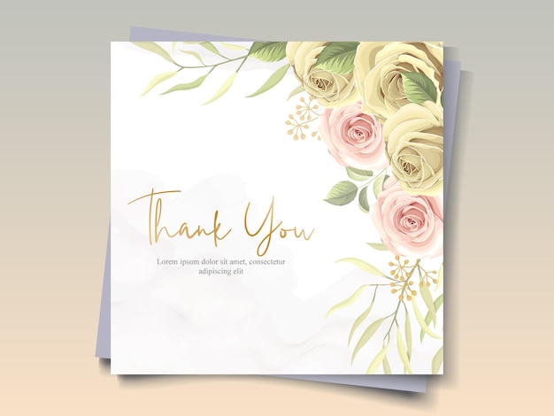 Vettore grazie card design su un tema floreale