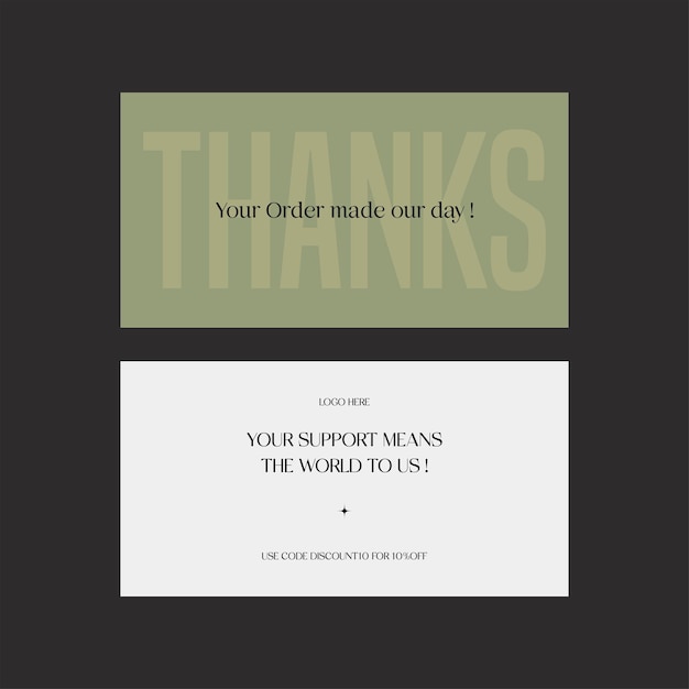 thank you card design minimal and luxury style