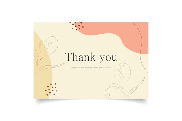 Vector thank you card minimalist template