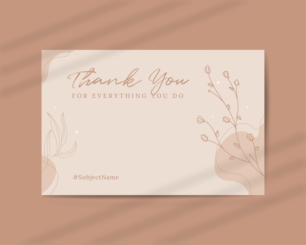 Vector thank you card for small business or wedding card