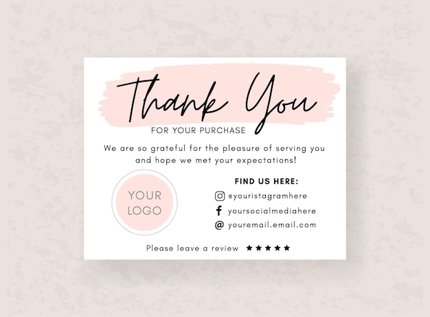 Thank You card template for business