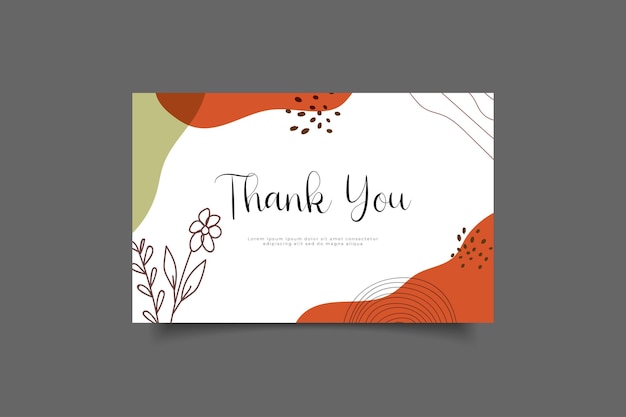 thank you card template design  abstract minimalist background