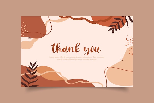 Vector thank you card template design illustration