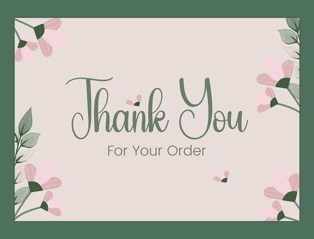 thank you card template design with abstract minimalist background