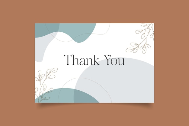 Thank you card template design with abstract minimalist background