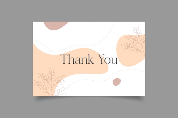 Vector thank you card template design with abstract minimalist background