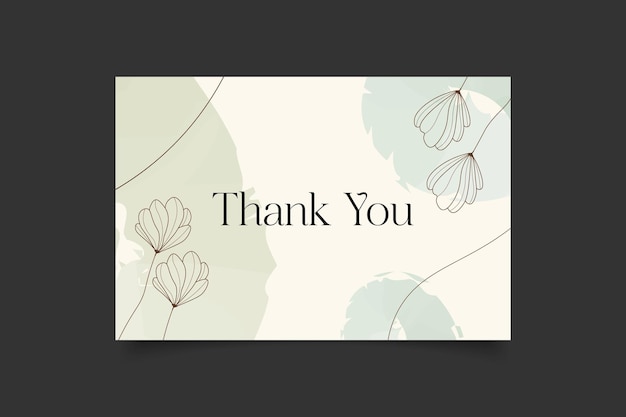 Vector thank you card template design with abstract minimalist background