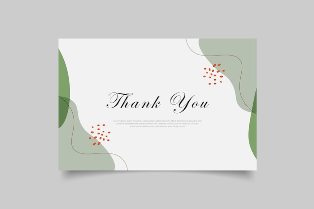 Thank you card template design with abstract minimalist background