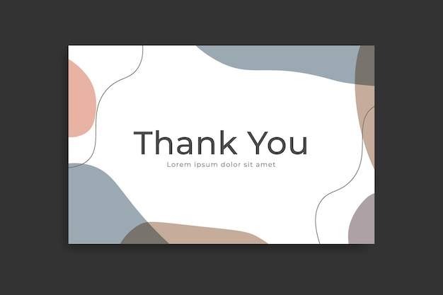 Vector thank you card template design with abstract minimalist background