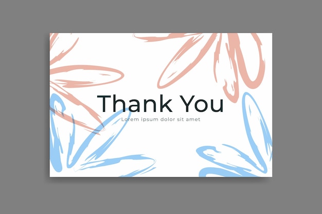 Vector thank you card template design with abstract minimalist background