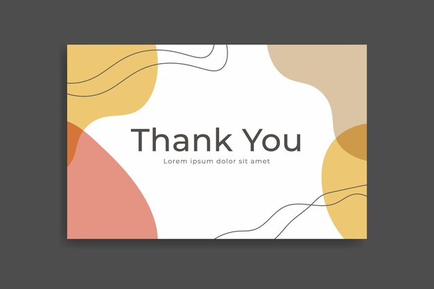 Vector thank you card template design with abstract minimalist background