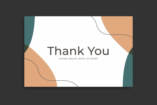 Vector thank you card template design with abstract minimalist background