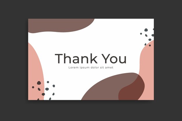 Vector thank you card template design with abstract minimalist background