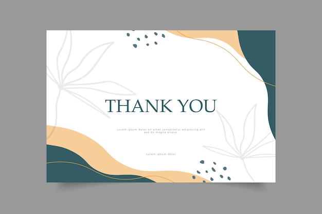 Vector thank you card template design with minimalist background