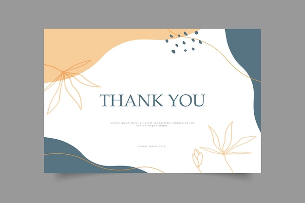 Vector thank you card template design