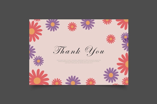 Thank you card template design