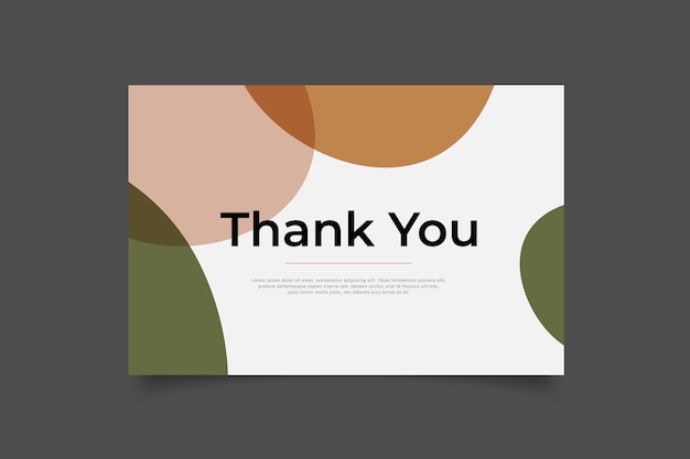 Vector thank you card template design