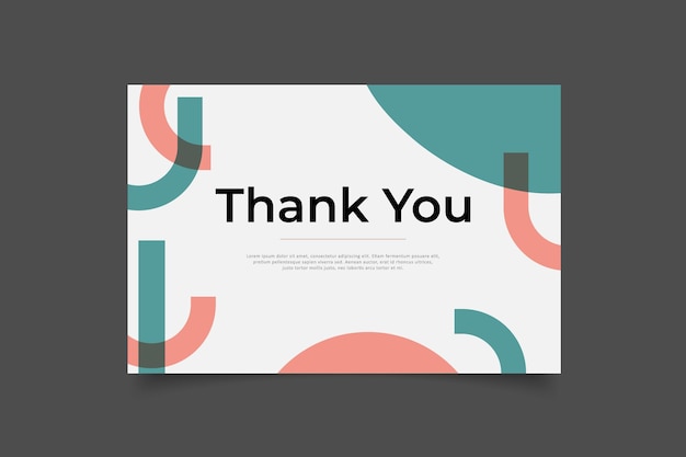 Vector thank you card template design