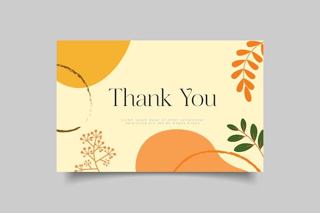 Vector thank you card template  minimalist background