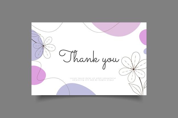 Thank you card template  minimalist background