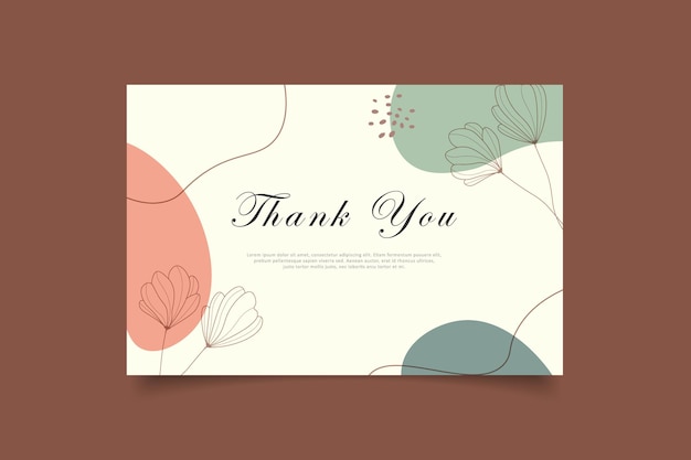 Vector thank you card template  minimalist background