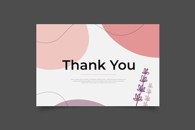 Thank you card template  minimalist background