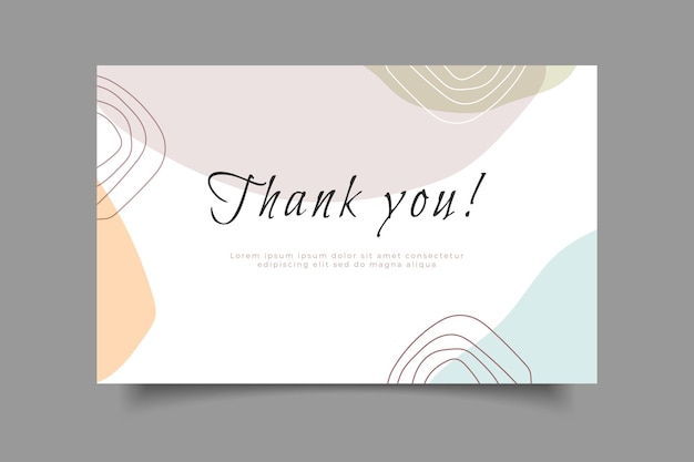 Vector thank you card template minimalist background