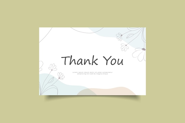 thank you card template minimalist background
