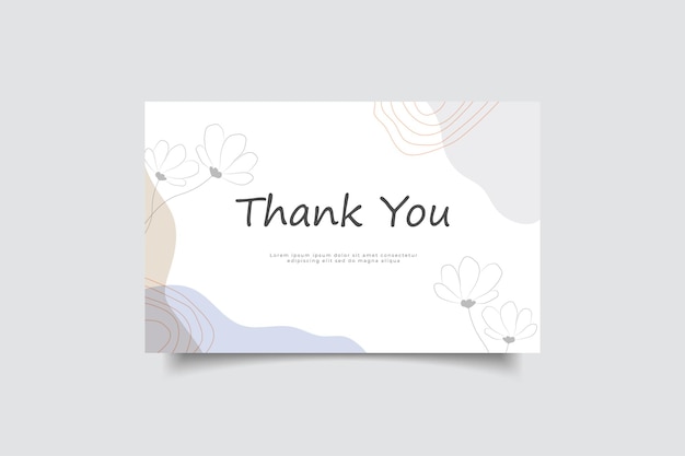 Thank you card template minimalist background