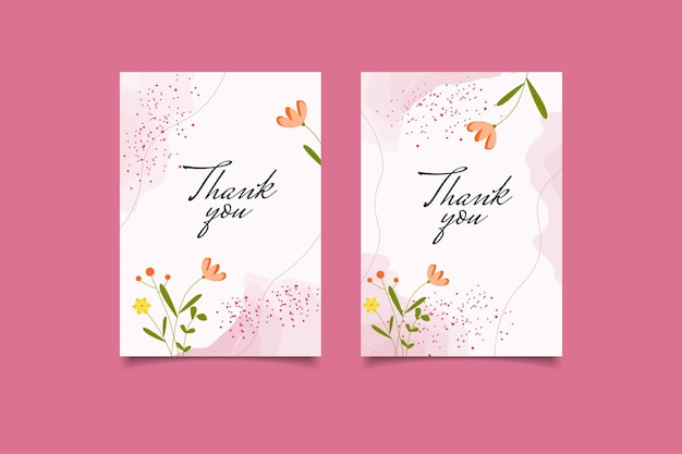 Thank you card template nature background