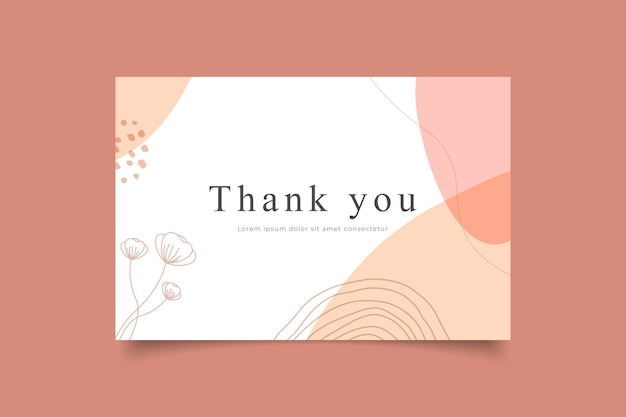 Vector thank you card template nature background