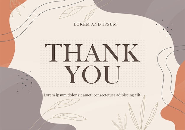 Thank you card template with abstract background